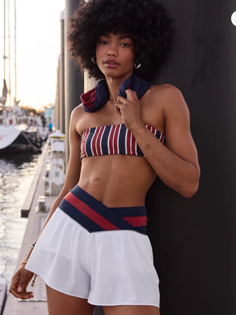 AERIE Offline Real Me Nautical Beachy Summer Crossover Flowy Shorts